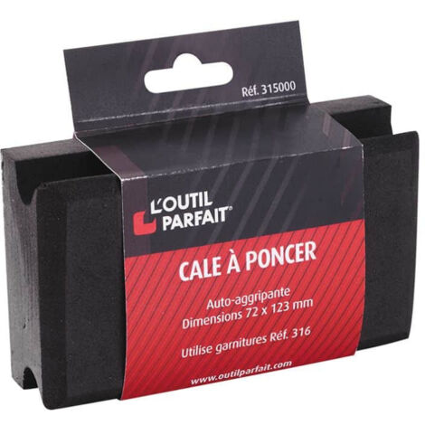 L'Outil Parfait – Cale à poncer auto-agrippante 72x123mm – Grain 80 pour ponçage bois, peinture et métal – Système de fixation velcro
