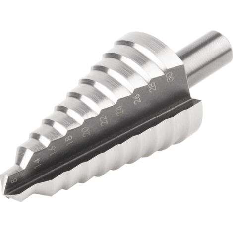 Fraise étagée HSS Titanée Silverline 20-36 Mm - Graduations Tous Les 2 Mm - Pour Acier, Cuivre, Aluminium, Bois - 11