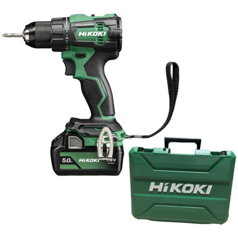 Hikoki (Hitachi) – Perceuse-visseuse sans fil 18V avec 2 batteries 5Ah – Moteur Brushless – Couple 70Nm pour perçage bois et métal – Coffret de transport - DS18DEWJZ