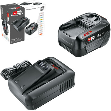 Bosch – Batterie Li-Ion 18V 4.0Ah – Chargeur AL 18V-44 – 1600A031T6 – Compatible POWER FOR ALL – Charge rapide en 59 min