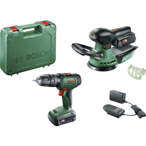 Bosch – Pack de perceuse à percussion et ponceuse 18V avec 2 batteries 2.0Ah – Moteur Brushless – Coffret de transport – 6039D410A