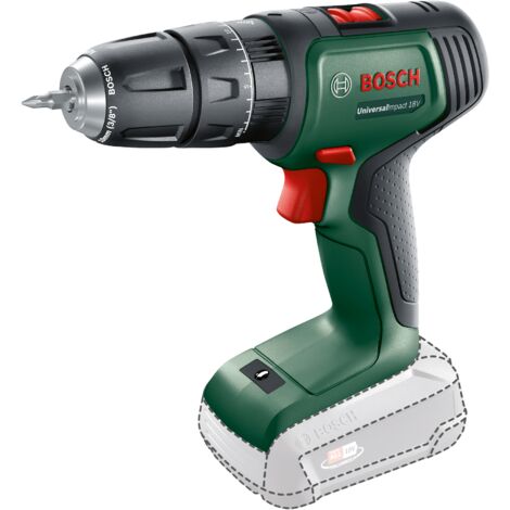 Perceuse à percussion sans fil Bosch UniversalImpact 18V (sans batterie, système 18 volts, diamètre de perçage dans le bois 30 mm)