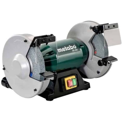 Metabo – Touret à meuler 200mm – Puissance 370W – Vitesse 2950 tr/min – Moteur induction silencieux – Capots protection fonte aluminium