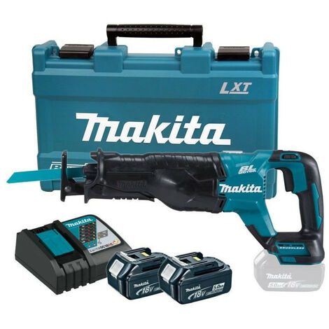 Makita – Scie sabre 18V DJR187RTE – 2 batteries 5Ah Li-Ion – Moteur sans charbon – Capacité de coupe bois 255mm – Technologie XPT
