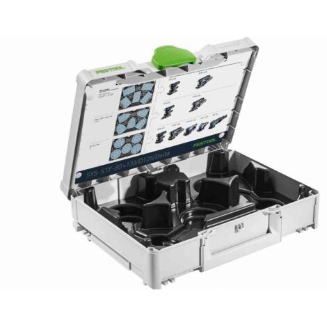Festool – 576781 Malette de rangement Systainer³ SYS-STF-80x133/D125/Delta – 5 compartiments – Dimensions 396 x 296 x 112 mm – Compatible avec aspirateurs (1/7)