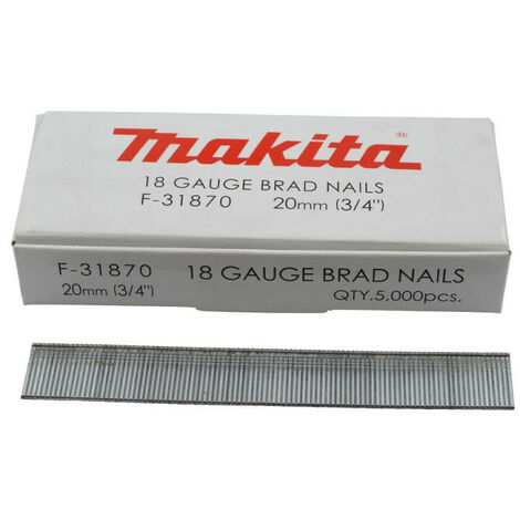 MAKITA CLOUS POUR ONGLES 20 MM POUR CLOUEUSE DE BATTERIE DBN500, 1 PIÈCE, F DE 31870