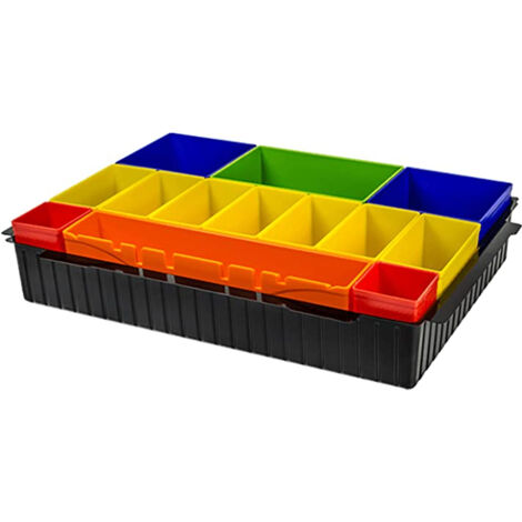 Makita – Module de rangement 13 casiers pour coffrets MAKPAC – Dimensions 390x290x80mm – Plastique – Casiers amovibles pour organisation rapide - P-83652