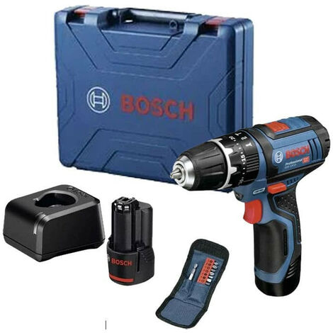 Perceuse-visseuse 12V GSR 12V-15 + 2 batteries 2Ah + chargeur + sacoche -  BOSCH - 060186810F