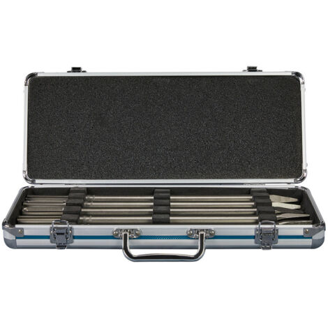 Makita – Coffret 5 outils burinage SDS-MAX – 3 pointes à béton 400mm – 2 burins plats 25mm – Coffret aluminium pour démolition béton - D-42472