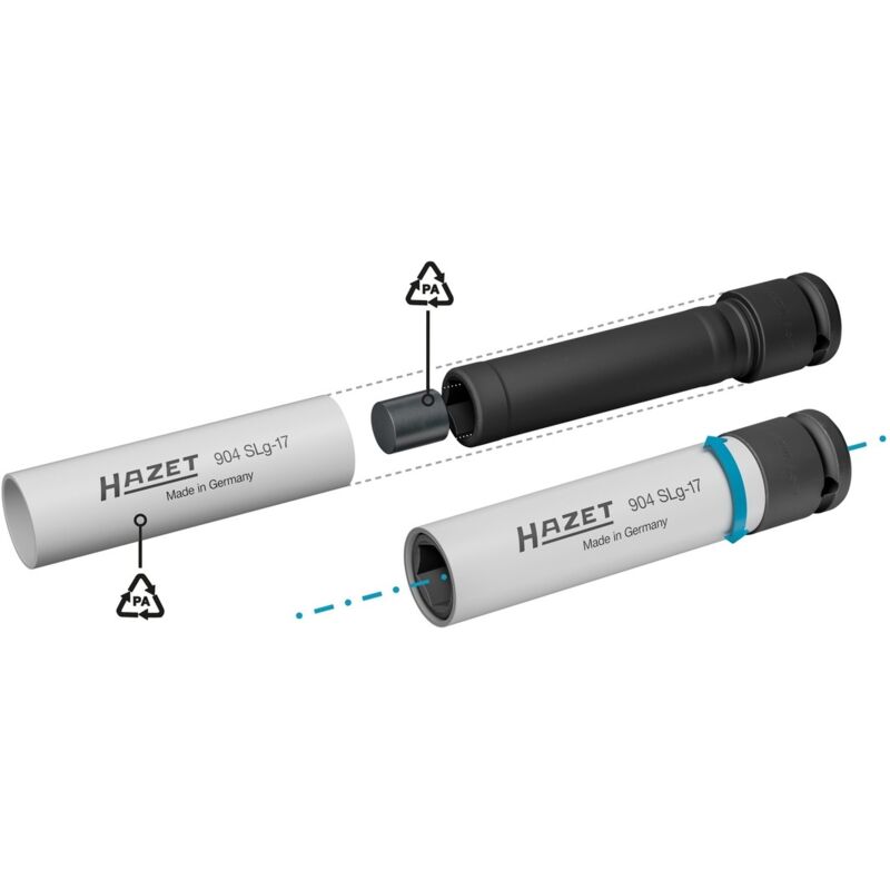 HAZET Steckschlüssel, Ensatz 1/2" 17 Mm 6-kant Lang
