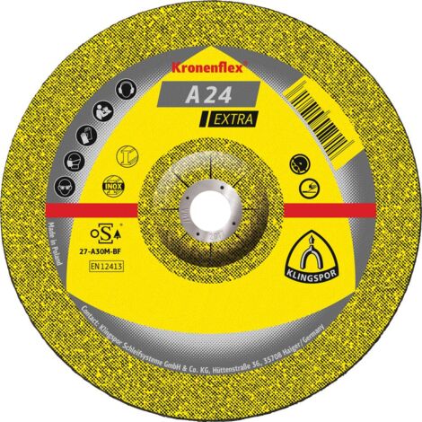 Schruppscheibe A 24 Extra D125xS6mm gekr.STA Bohr.22,23mm KLINGSPOR