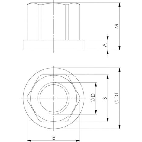 AMF 82685 Verlängerungsmutter Nr. 6334 M12 Schlüsselweite 19 mm