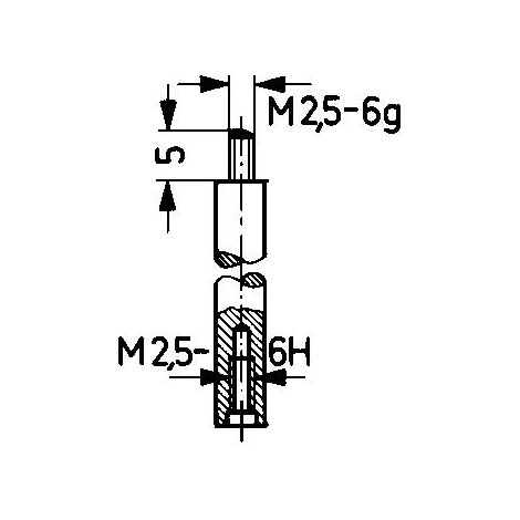 Verlängerungsstück L.100mm Messbolzen-D.4mm z.Messuhren KÄFER
