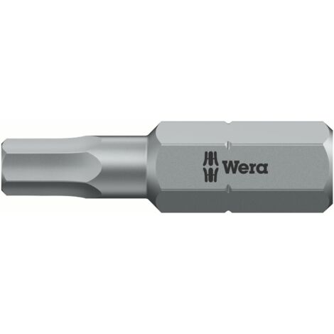WERA 5056310001 Bit 840/1 Z 1/4 Zoll 2,5 mm Länge 25 mm zähhart, HEX-Plus