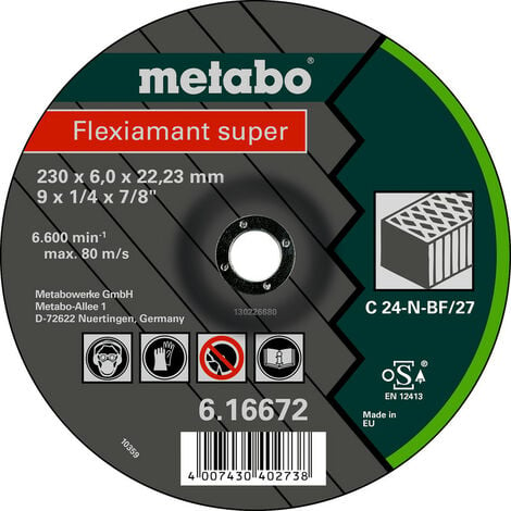 Metabo Flexiamant super 230x6,0x22,23 Stein, Schruppscheibe, gekröpfte Ausführung | Winkelschleifer