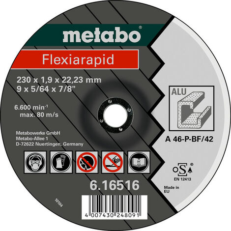 Metabo Flexiarapid 180 x 1,6 x 22,23 mm, Alu, Trennscheibe, Form 42 (616515000)
