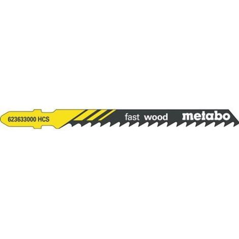 Metabo 5 Stichsägeblätter fast wood 74/ 4,0 mm, HCS, geschliffen / geschränkt