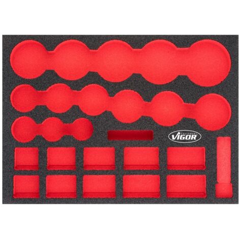 VIGOR Weichschaum-Einlage L - 563x393x35 Mm Für Werkzeugschubladen