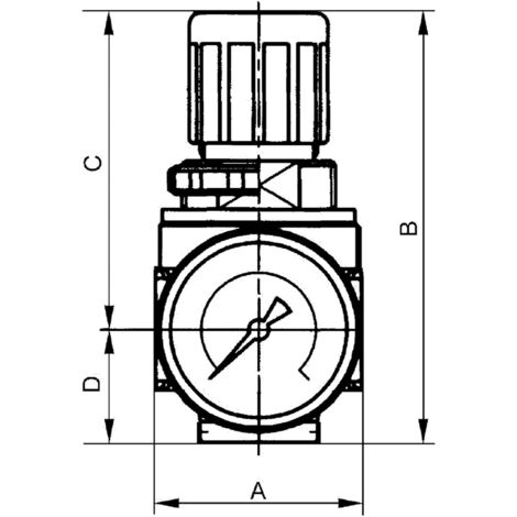 Druckregler Serie -G- / G 1/2 inkl.Manometer / 0,5-9 bar / 4000 l/min / max. 10