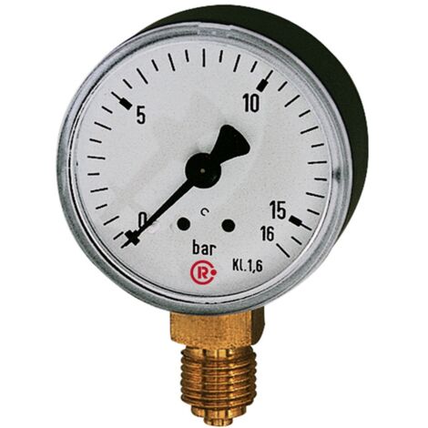 Riegler Standardmanometer, Stahlblechgeh., G 1/4 unten, -1/+15,0 bar, Ø63