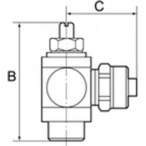 Produktbild von RIEGLER Drosselventil G 1/4 – Beidseitig Drosselbar, Für Schlauch 6/4, 10 Bar, Messing Vernickelt