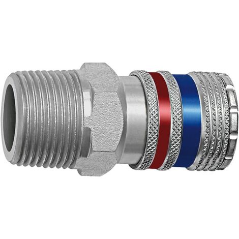 Riegler Sicherheitskupplung NW 10, Stahl/Messing verzinkt, R 1/2 AG
