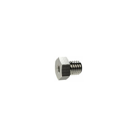 Riegler Reduziernippel kurz, M14x1,5 a., M10x1,0 i., SW 17, Messing vern.
