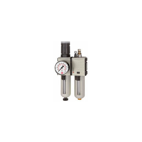 Produktbild von Fittingstore Futura Wartungseinheit 2-teilig – Druckminderer + Druckluftöler, 800 L/min, 0,5–8 Bar, G 1/4", Filter 5 µm, Für Druckluftanlagen