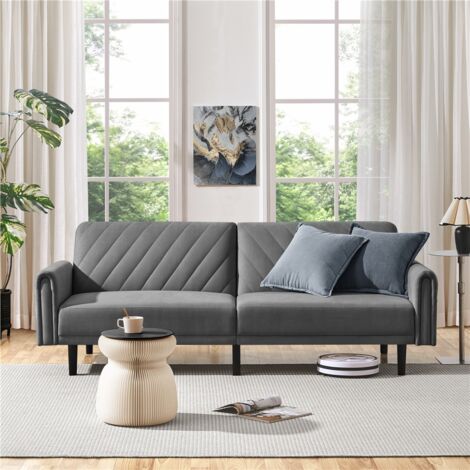 Yaheetech Schlafsofa Leicht Verstellbar 3-Sitzer-Sofa Bettsofa bis 360 kg Belastbar Schlafcouch für Wohnzimmer/Schlafzimmer/Gästezimmer