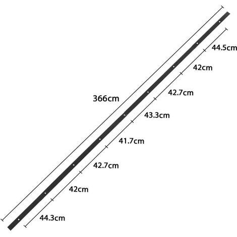 Yaheetech Schiebetürbeschlag Set Schiebetürsystem Laufschiene mit Abstandshalter Montage-Set 366 cm (12ft)