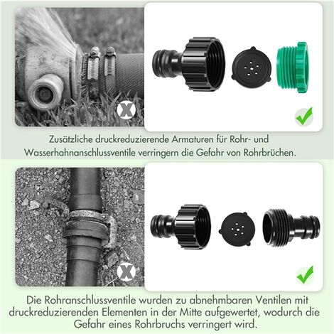 Yaheetech 50m Perlschlauch Bewässerungsschlauch Schlauch Gartenschlauch mit Zubehör-Sets 1/2 Zoll