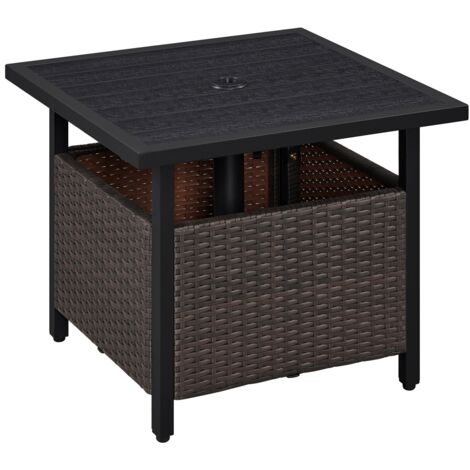 PATIO-IN Bistrotisch Für Terrasse – 78,7 Cm Durchmesser, Wetterfest, Mit Schirmloch – Aluminiumguss In Bronze-Optik