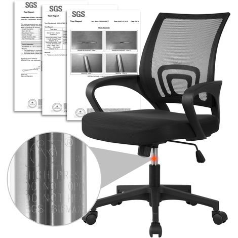 Yaheetech Bürostuhl Drehstuhl Große Sitzfläche Schreibtischstuhl Chefsessel Rollen ergonomischer mit höhenverstellbar