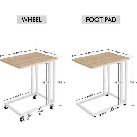 Yaheetech 2er Set Beistelltisch C-Form Kaffeetisch Sofatisch ...