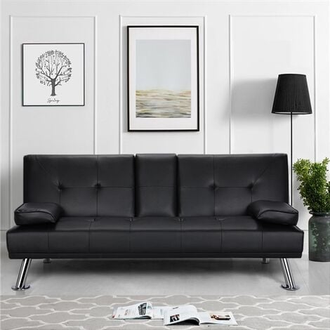 Yaheetech Schlafsofa Couch mit Bettfunktion Bettsofa Klappsofa Gastebett Ruckenlehne neigbar 105 140 180