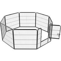 Yaheetech Welpenlaufstall Freilaufgehege Welpenauslauf Hundelaufstall Tierlaufstall für Kleintiere, mit Tür (8 Panele 80 x 80 cm)