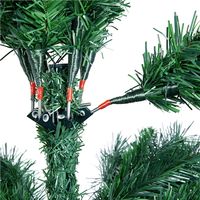 Yaheetech Weihnachtsbaum mit ca.1000 SpitzenTannenbaum aus Fichte Dekoration inkl. Metall Christbaum Ständer, 180cm - Grün, 180 cm