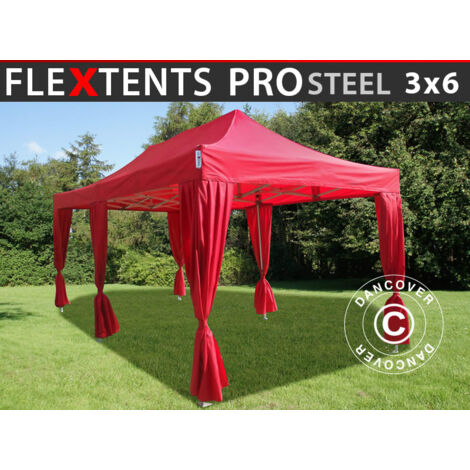 Carpa plegable Carpa Rapida FleXtents PRO Steel 3x6m Rojo, incl. (1/5)