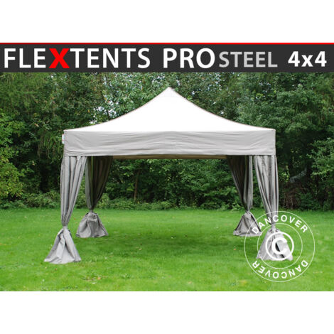 Carpa plegable Carpa Rapida FleXtents PRO Steel 4x4m Latte, incl. (1/5)