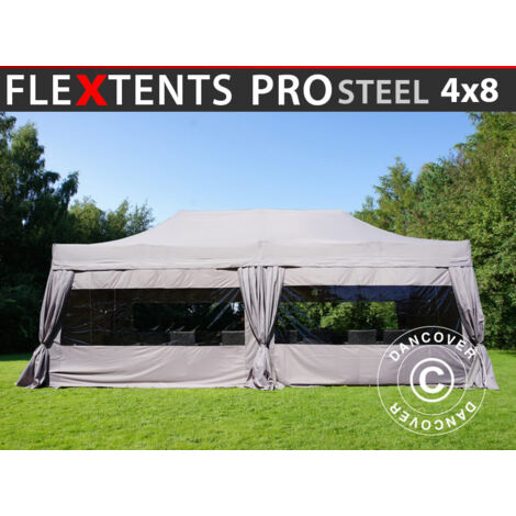 Carpa plegable Carpa Rapida FleXtents PRO Steel 4x8m Latte, incl. (1/5)