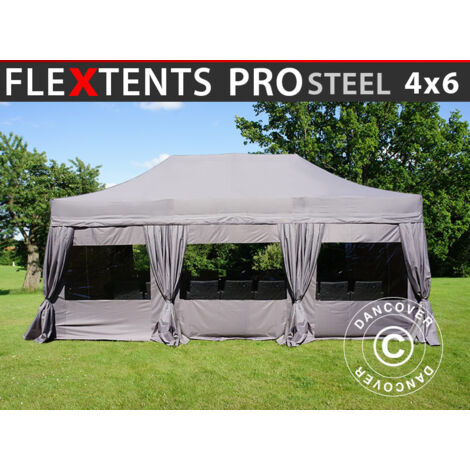 Carpa plegable Carpa Rapida FleXtents PRO Steel 4x6m Latte, incl. (1/5)