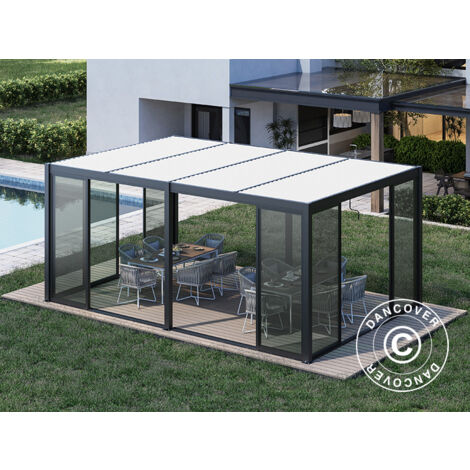 Cenador pérgola bioclimática San Pablo Alu+ con puertas