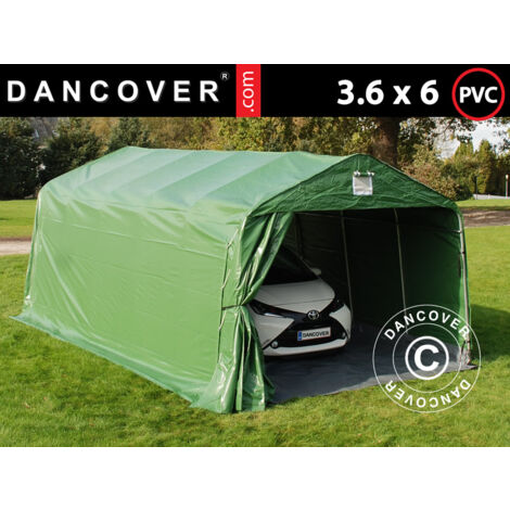 Carpa garaje PRO 3,6x6x2,7m PVC con cubierta para suelo, Verde - Dancover (1/5)
