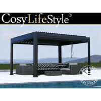 Cenador pérgola bioclimática San Pablo Alu+, 3x4m, Negro