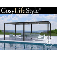 Cenador pérgola bioclimática San Pablo Alu+, 3x5,8m, Negro