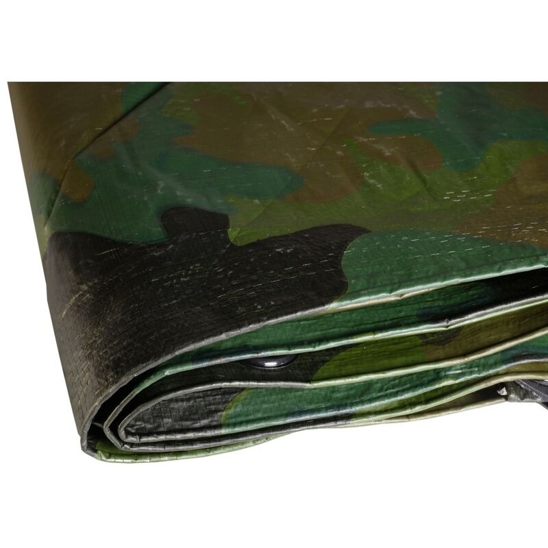 Bâche militaire 1,8x3 m 140g/mÂ² Bâche camouflage de sol verte et noire  Bâche de protection en polyéthylène