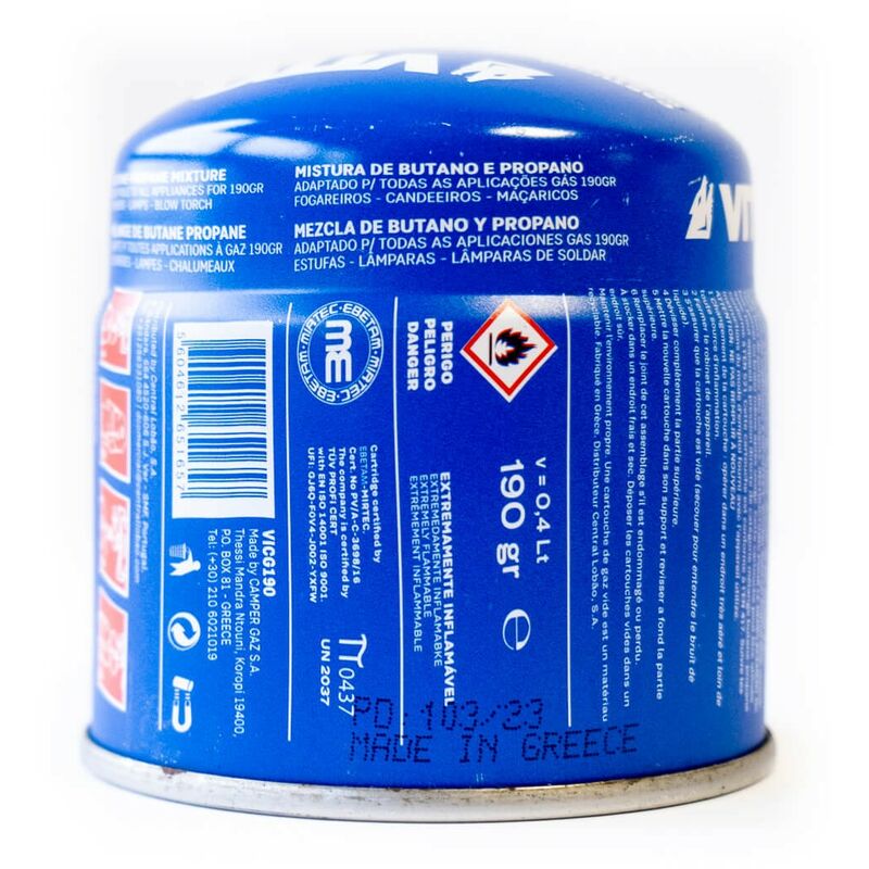 Lampe à Gaz VITO + 4 Cartouches Gaz 190g - Lanterne Camping Perçable - Éclairage Extérieur/Intérieur