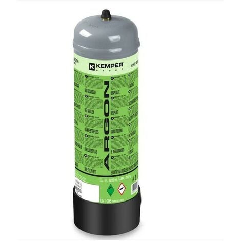 Pack 3 Bouteilles de gaz ARGON PUR 110 Bar 2.2 Litres KEMPER Soudage semi-automatique MIG-Bonbonne gaz Grande contenance Jetable