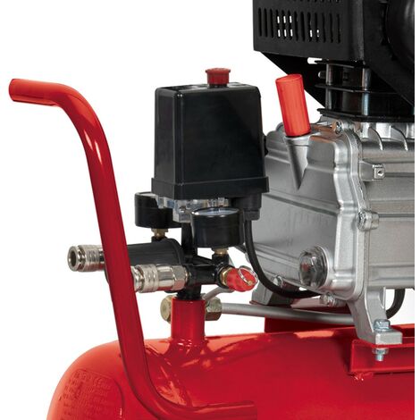 Compresseur d'air 24L 8 bar 2CV 1.5KW 115 PSI Débit d'air max : 206 L/min 19.9Kg kG ITOOLS