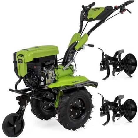 Motoculteur à essence 7CV 4T 5200W 212 cm3 Motobineuse avec Fraises et Butteur VITO